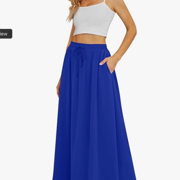 Yincro // Flowy High-Waisted Maxi Skirt with Pockets (M - Cobalt Blue) *NWOTs* - Picture 3 of 8